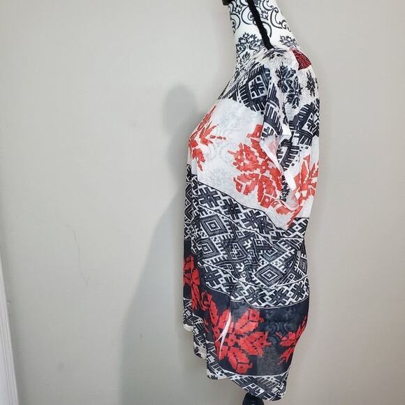 𝅺Sun and moon medium womens floral sheer blouse new without tags - Picture 3 of 8